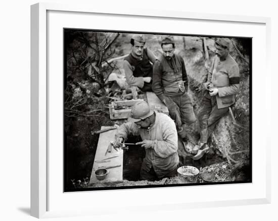 A Soldier Making a Ring, Champagne, 1916-Jacques Moreau-Framed Photographic Print