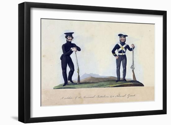 A Soldier of the Provisorial Battalions, and a National Guard-null-Framed Giclee Print