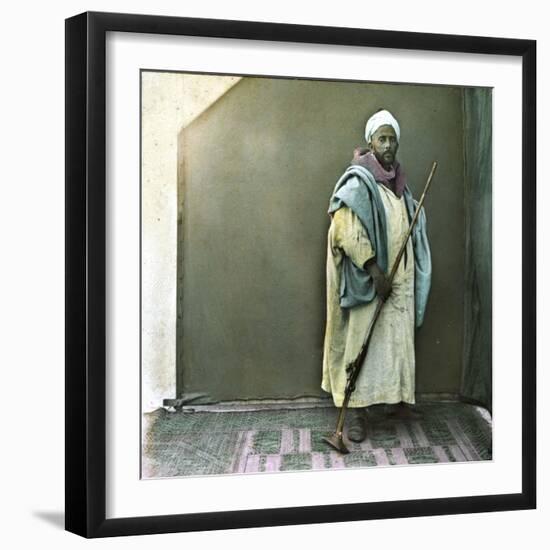 A Soldier of the Sultan, Tangier (Morocco), Circa 1885-Leon, Levy et Fils-Framed Photographic Print