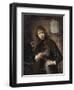 A Soldier, Standing Three-Quarter Length, Buckling His Belt-Willem Drost-Framed Giclee Print