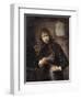 A Soldier, Standing Three-Quarter Length, Buckling His Belt-Willem Drost-Framed Giclee Print