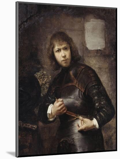 A Soldier, Standing Three-Quarter Length, Buckling His Belt-Willem Drost-Mounted Giclee Print