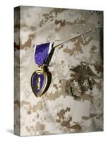A Soldier Wears His Purple Heart on His Digital Camouflage Minutes after Being Awarded the Medal-Stocktrek Images-Stretched Canvas