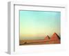 A Solitary Horse Carriage Heads Back Home as the Sun Goes Down Over the Giza Pyramids-null-Framed Photographic Print