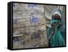 A Somali Child Covers Her Face at Dadaab Refugee Camp in Northern Kenya Monday, August 7 2006-Karel Prinsloo-Framed Stretched Canvas