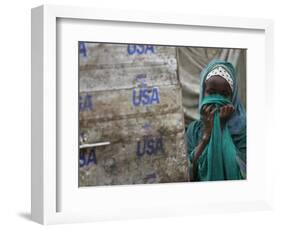 A Somali Child Covers Her Face at Dadaab Refugee Camp in Northern Kenya Monday, August 7 2006-Karel Prinsloo-Framed Photographic Print