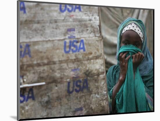 A Somali Child Covers Her Face at Dadaab Refugee Camp in Northern Kenya Monday, August 7 2006-Karel Prinsloo-Mounted Photographic Print