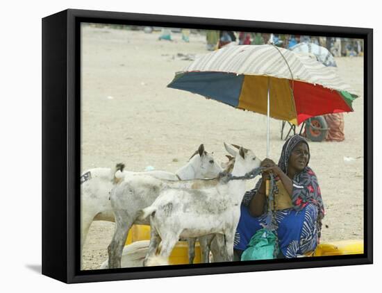 A Somaliland Woman Waits for Customers, in Hargeisa, Somalia September 27, 2006-Sayyid Azim-Framed Stretched Canvas