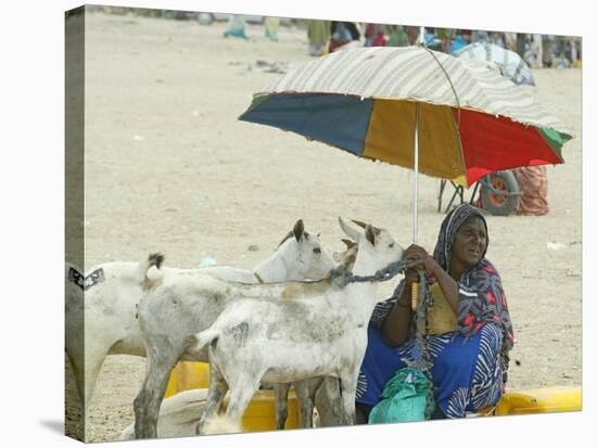 A Somaliland Woman Waits for Customers, in Hargeisa, Somalia September 27, 2006-Sayyid Azim-Stretched Canvas