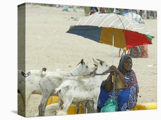 A Somaliland Woman Waits for Customers, in Hargeisa, Somalia September 27, 2006-Sayyid Azim-Stretched Canvas