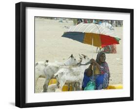 A Somaliland Woman Waits for Customers, in Hargeisa, Somalia September 27, 2006-Sayyid Azim-Framed Photographic Print