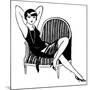 A Sophisticated Young Flapper Type with Short Hair, Sitting in a Chair-null-Mounted Art Print