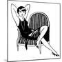 A Sophisticated Young Flapper Type with Short Hair, Sitting in a Chair-null-Mounted Art Print