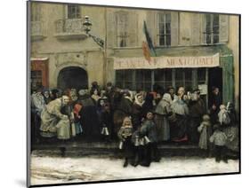 A Soup Kitchen During the Siege of Paris, after 1870-Henri Pille-Mounted Giclee Print