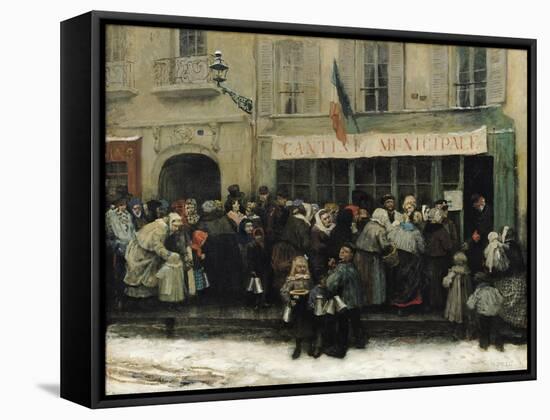 A Soup Kitchen During the Siege of Paris, after 1870-Henri Pille-Framed Stretched Canvas