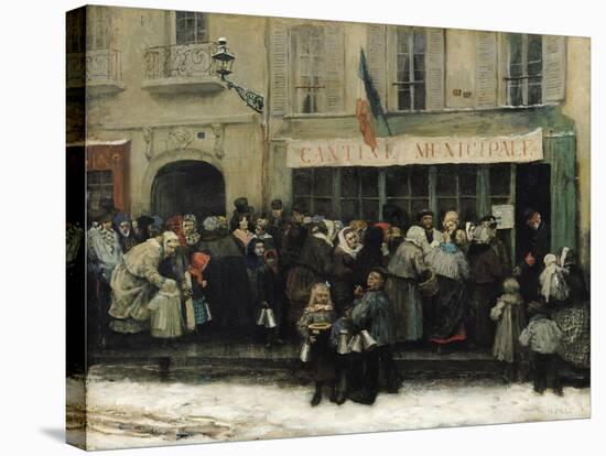 A Soup Kitchen During the Siege of Paris, after 1870-Henri Pille-Stretched Canvas