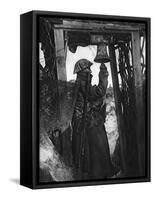 A South African Gas Alarm-Post Trench Sentry: Striking the Bell to Give Warning-null-Framed Stretched Canvas