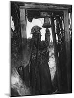 A South African Gas Alarm-Post Trench Sentry: Striking the Bell to Give Warning-null-Mounted Giclee Print