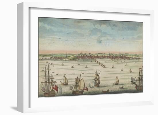 A south east view of the great town of Boston in New England in America, 1730-60-John Carwitham-Framed Giclee Print