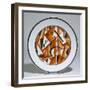 A Soviet Porcelain Propaganda Plate with Letters Composing the Word Pravda (Truth)-null-Framed Giclee Print