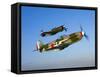A Soviet Yakovlev Yak-3 and a P-51A Mustang in Flight-Stocktrek Images-Framed Stretched Canvas