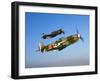 A Soviet Yakovlev Yak-3 and a P-51A Mustang in Flight-Stocktrek Images-Framed Photographic Print