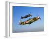 A Soviet Yakovlev Yak-3 and a P-51A Mustang in Flight-Stocktrek Images-Framed Photographic Print