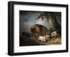 A Sow and Her Four Piglets in a Wooded Landscape-Henry Thomas Alken-Framed Giclee Print