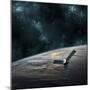 A Space Probe Investigates a Cloud Covered Planet in Outer Space-Stocktrek Images-Mounted Photographic Print