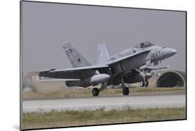 A Spanish Air Force Ef-18A Aircraft Landing at Konya Air Base, Turkey-Stocktrek Images-Mounted Photographic Print