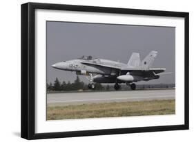 A Spanish Air Force Ef-18A Aircraft Landing at Konya Air Base, Turkey-Stocktrek Images-Framed Photographic Print