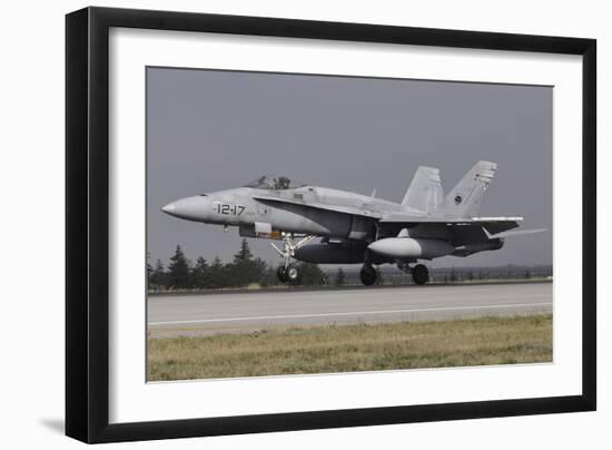 A Spanish Air Force Ef-18A Aircraft Landing at Konya Air Base, Turkey-Stocktrek Images-Framed Photographic Print