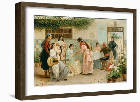 A Spanish Fortuneteller Reading the Palm of a Woman-E Novelli-Framed Giclee Print
