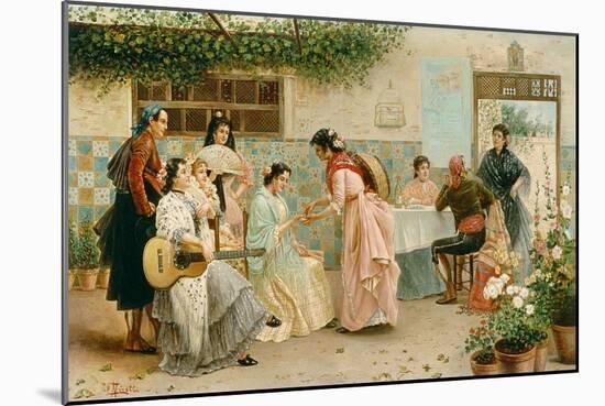 A Spanish Fortuneteller Reading the Palm of a Woman-E Novelli-Mounted Giclee Print