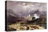 A Spate in the Highlands, 1866-Peter Graham-Stretched Canvas