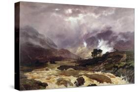 A Spate in the Highlands, 1866-Peter Graham-Stretched Canvas