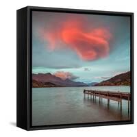 A Spectacular Lenticular Cloud, Lit by Rays of Rising Sun-Travellinglight-Framed Stretched Canvas