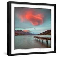 A Spectacular Lenticular Cloud, Lit by Rays of Rising Sun-Travellinglight-Framed Premium Photographic Print