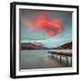 A Spectacular Lenticular Cloud, Lit by Rays of Rising Sun-Travellinglight-Framed Premium Photographic Print