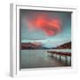 A Spectacular Lenticular Cloud, Lit by Rays of Rising Sun-Travellinglight-Framed Premium Photographic Print