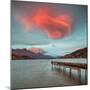 A Spectacular Lenticular Cloud, Lit by Rays of Rising Sun-Travellinglight-Mounted Premium Photographic Print