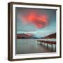 A Spectacular Lenticular Cloud, Lit by Rays of Rising Sun-Travellinglight-Framed Photographic Print