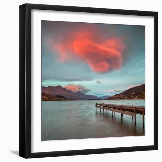 A Spectacular Lenticular Cloud, Lit by Rays of Rising Sun-Travellinglight-Framed Photographic Print