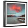 A Spectacular Lenticular Cloud, Lit by Rays of Rising Sun-Travellinglight-Framed Photographic Print