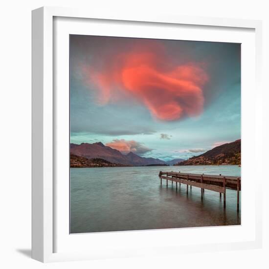 A Spectacular Lenticular Cloud, Lit by Rays of Rising Sun-Travellinglight-Framed Photographic Print