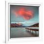 A Spectacular Lenticular Cloud, Lit by Rays of Rising Sun-Travellinglight-Framed Photographic Print