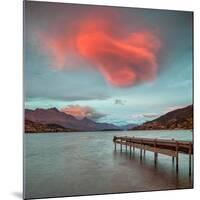 A Spectacular Lenticular Cloud, Lit by Rays of Rising Sun-Travellinglight-Mounted Photographic Print