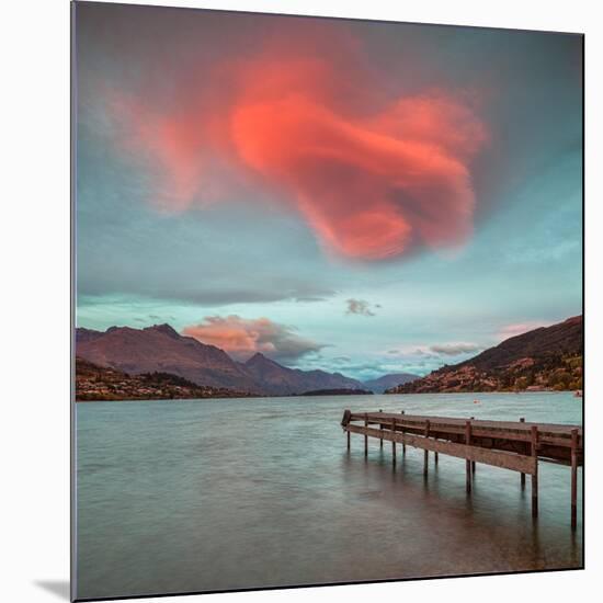 A Spectacular Lenticular Cloud, Lit by Rays of Rising Sun-Travellinglight-Mounted Photographic Print