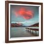 A Spectacular Lenticular Cloud, Lit by Rays of Rising Sun-Travellinglight-Framed Photographic Print