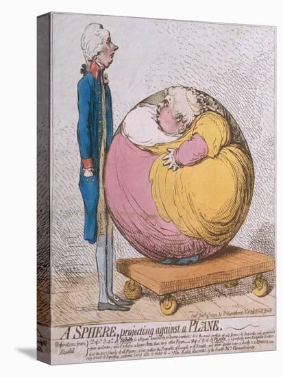 A Sphere Projecting Against a Plane, Published by Hannah Humphrey in 1792-James Gillray-Stretched Canvas